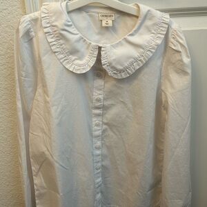 Crew Cuts Girls White Button Down Shirt